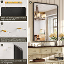 BRIGHTIFY BATHROOM MIRROR FOR WALL 24X36 RECTANGULAR BLACK METAL FRAMED - BLACK - Like New