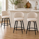MASLIER Bar Stools Set of 3, 360° Swivel Breathable IVORY - Like New