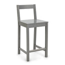 AMAZON BASICS WOODEN BAR STOOL WITH BACKREST 24" CH01-0601-036-SG - GRAY - Brand New