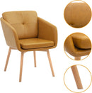 ‎CANGLONG FAUX LEATHER SIDE CHAIR UPHOLSTERED ARM DINGING CHAIR - ‎LIGHT BROWN - Like New