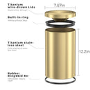 cleaning Stainless Steel Trash can with Flipping Lid (Golden monolayer) - Brand New