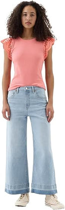 GAP WOMEN'S HIGH RISE WIDE LEG JEANS - SIZE: WOMEN 24 - LIGHT WASH MAIZE - Like New
