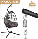 ZZW EGG CHAIR WITH STAND OUTDOOR GRAY WICKER PATIO SWINGS - GRAY - Like New