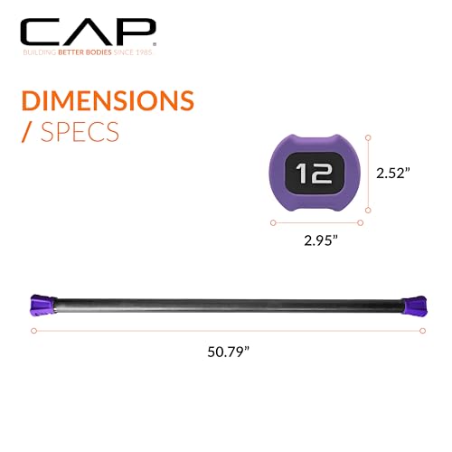 CAP BARBELL WEIGHTED BODY BAR, 12 POUNDS - BLACK/PURPLE - Like New