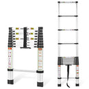 RIKADE TELESCOPIC LADDER 8.5FT ALUMINUM NON-SLIP FEET 330LB RK-SST-26 - SILVER - Like New