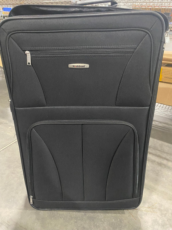 ROCKLAND 28 INCH FASHION SOFTSIDE UPRIGHT LUGGAGE EXPANDABLE - BLACK - Brand New