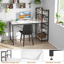 Topfurny 47" Writing Study Desk with Shelves, B08M61VBBF - White - Like New