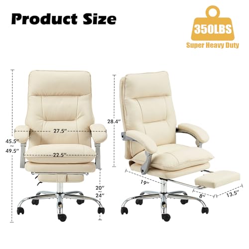 ZZW EXECUTIVE OFFICE CHAIR GAMING CHAIRS OFFICE CHAIR ADJUSTABLE 350 LBS - WHITE - Like New