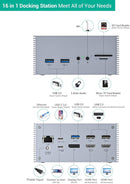 Tiergrade USB C Docking Station Dual 4K 60W PD Charging Dock TG-DC001 - Gray Like New