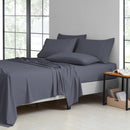 KATHY IRELAND 2000 THREAD COUNT COTTON 6 PC SHEET SET QUEEN CHARCOAL GRAY - Brand New