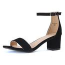 Guilty Heart Womens Ankle Strap Single Band Sandal, Size: 8 Color: Black - Like New