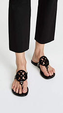 50008647 Tory Burch Women Miller Sandals Perfect Black Patent Size 7.5 - Like New