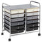 ECR4Kids 12-Drawer Mobile Organizer, Storage Cart, Grey Ombre Like New