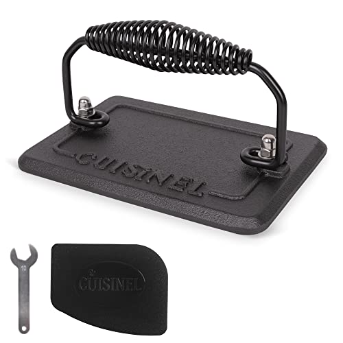 Cuisinel Grill Press Cast Iron Burger Press for Burger Press - Gray - Like New