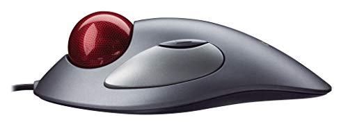 LOGITECH TRACKMAN MARBLE MOUSE FOUR-BUTTON PROGRAMMABLE T-BC21 - DARK GRAY - Like New