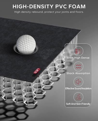 HAPBEAR EXTRA LARGE EXERCISE MAT - 6'X4'X8MM(1/3 INCH) HB-EM03 - BLACK - Like New