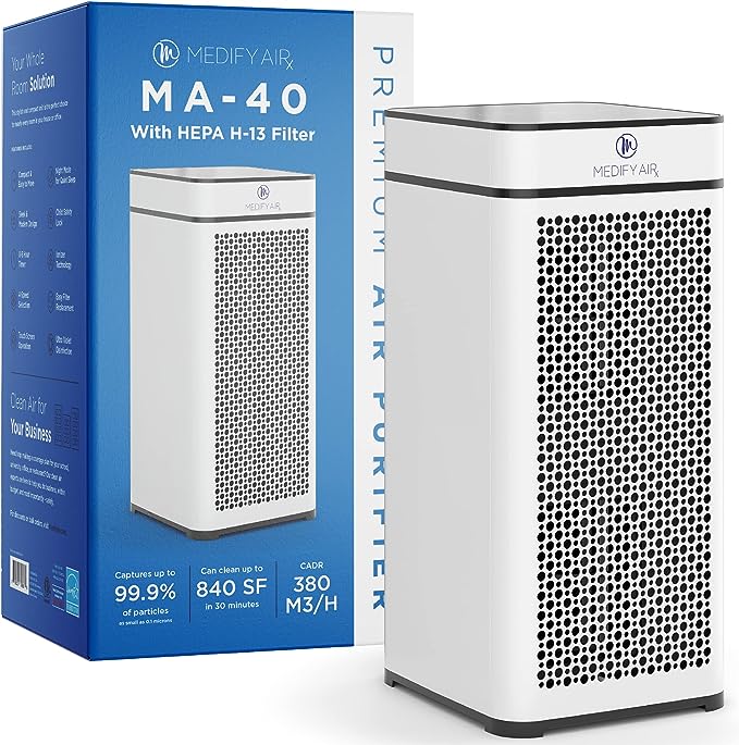 Medify Air Purifier True HEPA H14 Filter UV Light 840 sq ft - Scratch & Dent