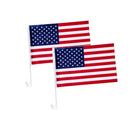 Pack of 2 US American Car Flag with Window Clip 17" x 12" - Like New