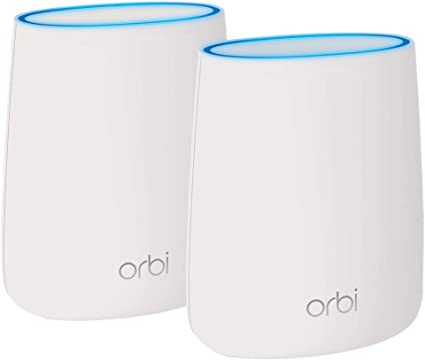 NETGEAR Orbi Tri-band Whole Home Mesh WiFi System 2.2Gbps speed 2-pack - White Like New