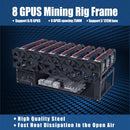 MLLIQUEA Mining Rig Frame 6/8 GPU Steel Open Mining B093B18GRS - Frame Only - Like New