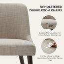 CHITA Mid-Century Modern Dining Chair, Set of 2, Flax Beige Fabric - Like New