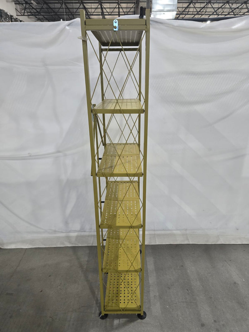 ORIGAMI FOLDABLE STEEL 6-TIER BOOKSHELF - GOLD - Scratch & Dent