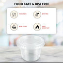 Klex 2 Oz Disposable Plastic Portion Cups with Lids, 59.15ML, 2000 Sets - Brand New