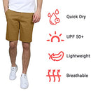 GALAXY MEN'S 5-POCKET FLAT-FRONT STRETCH TWILL SHORTS - SIZE: MEN 36 - TIMBER - Brand New