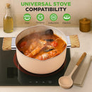 NUTRICHEF 14PC NON-STICK CERAMIC COOKWARE SET - INDUCTION SAFE (PINK) - Brand New