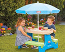 629945M Little Tikes Easy Store Jr. Picnic Table Umbrella Blue/Green - Brand New
