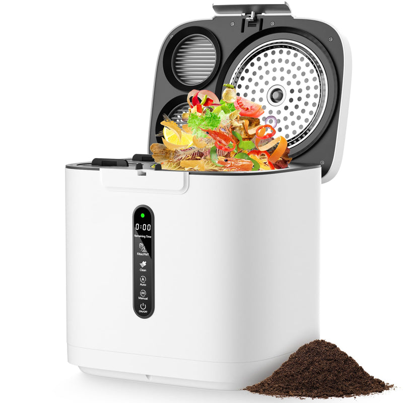 BUDOTA 4L LARGER CAPACITY ELECTRIC KITCHEN COMPOSTER FC-385 - WHITE Like New