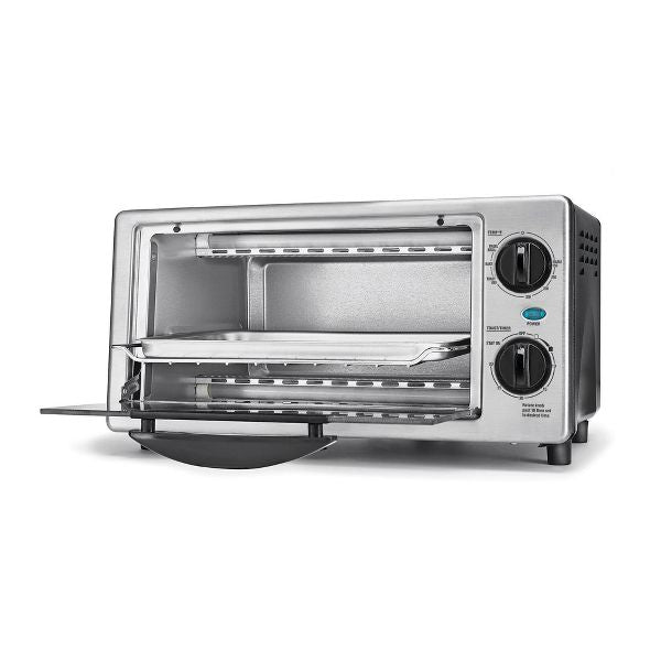KITCHENSMITH BY BELLA TOASTER OVEN STAINLESS STEEL SMALL TOASTER - SILVER - Like New