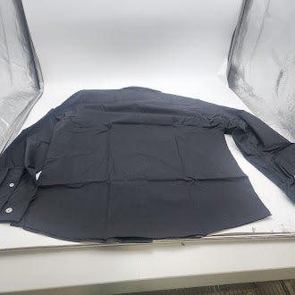 JAMES TAILOR BLACK SLIM LONG SLEEVE DRESS SHIRTS FOR MEN - SIZE: MEN M - BLACK - Brand New