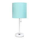 SIMPLE DESIGNS LT2024-AOW WHITE STICK TABLE DESK LAMP, NO BULB, AQUA/WHITE - Like New