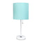 SIMPLE DESIGNS LT2024-AOW WHITE STICK TABLE DESK LAMP, NO BULB, AQUA/WHITE - Like New