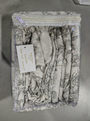 KATHY IRELAND HOME 100% TURKISH COTTON FLANNEL 4PC SHEET SET, QUEEN - GRAY TOILE - Brand New