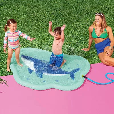 SUN SQUAD SHARK SPLASH PAD NOVELTY FLOATS - BLUE SHARK - Like New