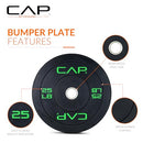 CAP BARBELL RUBBER OLYMPIC BUMPER PLATE; 25 lb Pair; OPR6PIS-50; BLACK - Like New