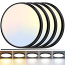 ZEMTY 4PACK LED FLUSH MOUNT CEILING LIGHT 12 INCH 24W DIMMABLE ROUND - BLACK - Like New