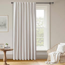 ZYVOLA 100% BLACKOUT CURTAINS 90 INCH LENGTH 1 PANEL FAUX LINEN LONG DRAPES - Like New