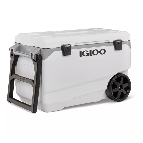 IGLOO LATITUDE 137 CANS 90 QUART ROLLING COOLER POLYETHYLENE - WHITE-GRAY - Like New