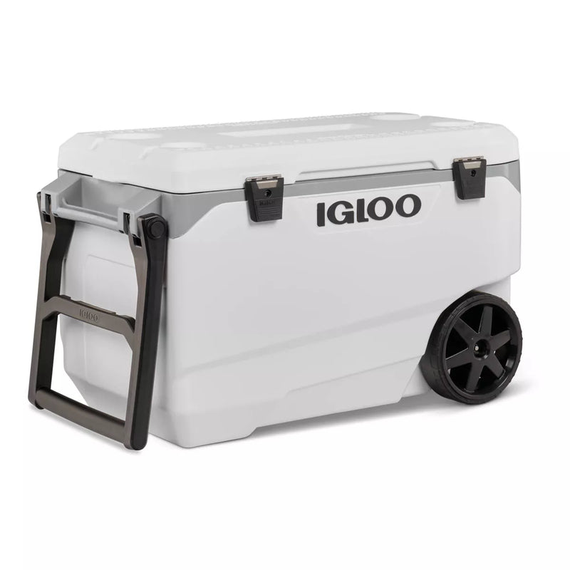 IGLOO LATITUDE 137 CANS 90 QUART ROLLING COOLER POLYETHYLENE - WHITE-GRAY - Like New