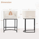 LUE BONA 26" LOW BACK BAR STOOL METAL FRAME COUNTER HEIGHT SET OF 2 BLACK/BEIGE - Like New