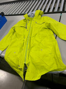 GENERIC LIME GREEN SIZE MEDIUM HOODED RAIN JACKET - SIZE: MEN M - LIME GREEN - Like New