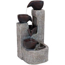 Sunnydaze Aged Tiered Vessels Solar Fountain with Battery Backup - 29" - Like New
