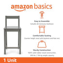 AMAZON BASICS WOODEN BAR STOOL WITH BACKREST 24" CH01-0601-036-SG - GRAY - Brand New