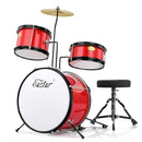 Eastar Drum Set for Kids, 3-Piece 14" Drum Kit with Adjustable Throne-Red - Like New