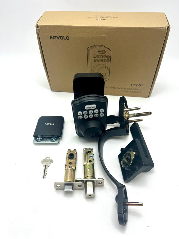 Revolo RE001 Electronic Keypad Deadbolt Keyless Entry Auto Lock - Black Like New