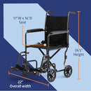 Medline Steel Transport Chair, Removable Swing-Away Footrests, B09YMQQ1PF - Brand New