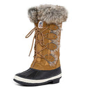 HZSTAY Women's Cow Suede Leather Boots Warm Waterproof Mid Calf Duck Size: 10 - Like New